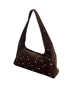 MARGESHERWOOD Halter Hobo Bag Choco Brown Studded