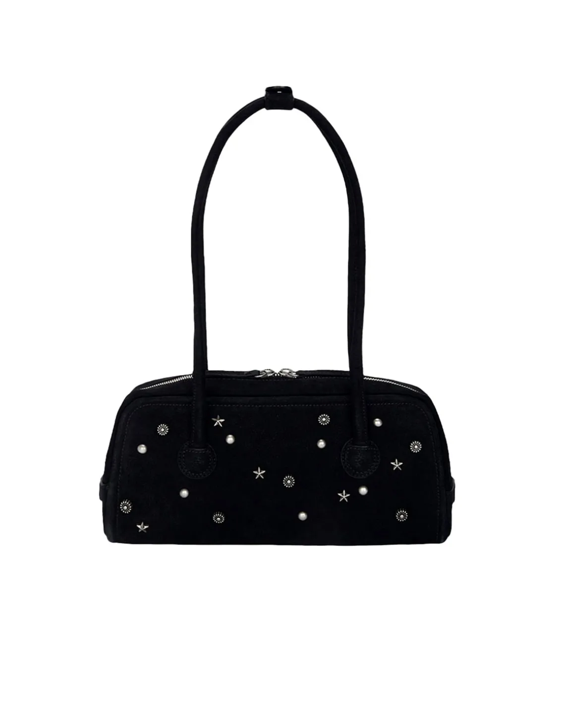 MARGESHERWOOD Soft Baguette Bag Black Studded