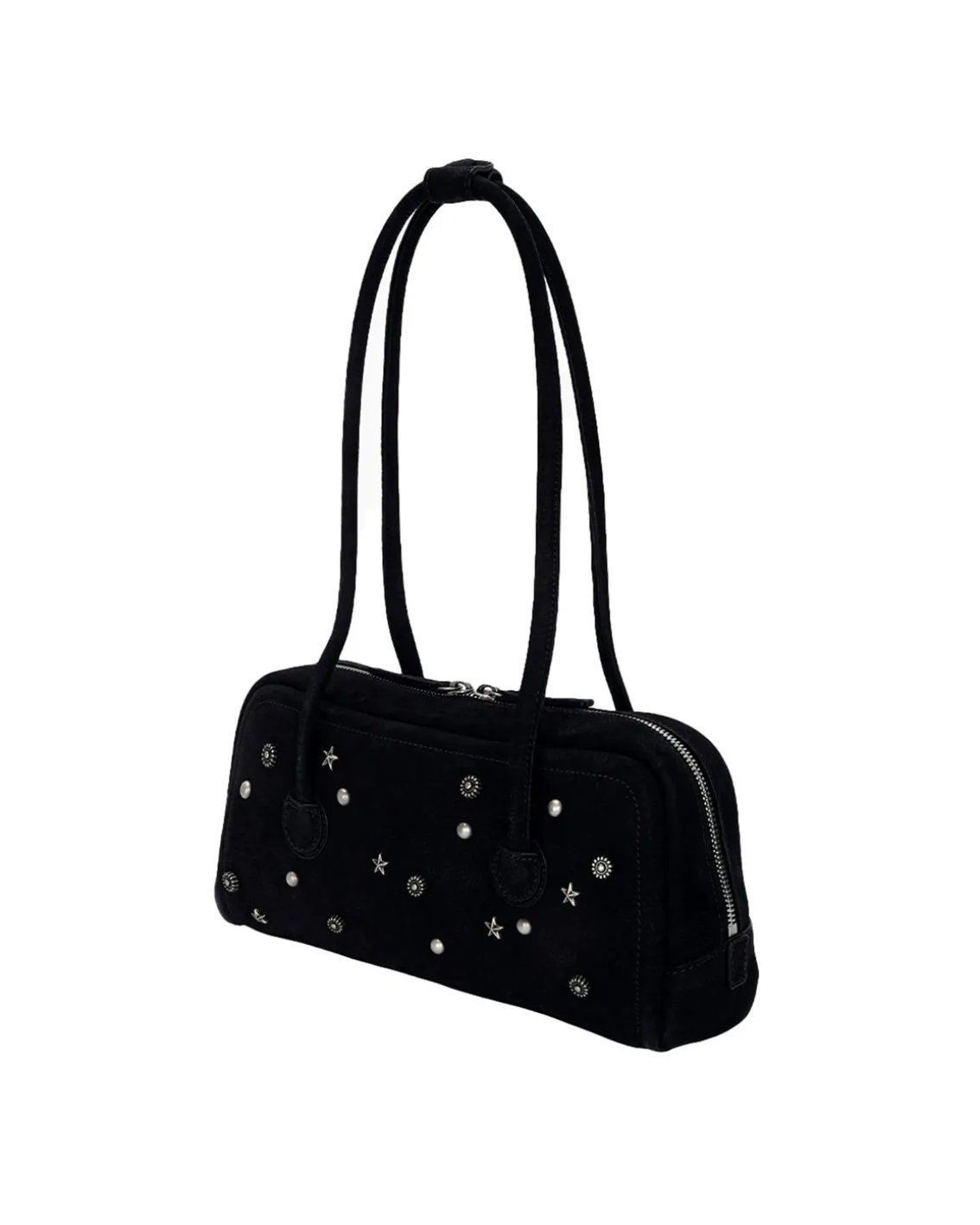 MARGESHERWOOD Soft Baguette Bag Black Studded