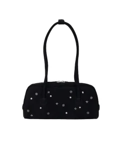 MARGESHERWOOD Soft Baguette Bag Black Studded