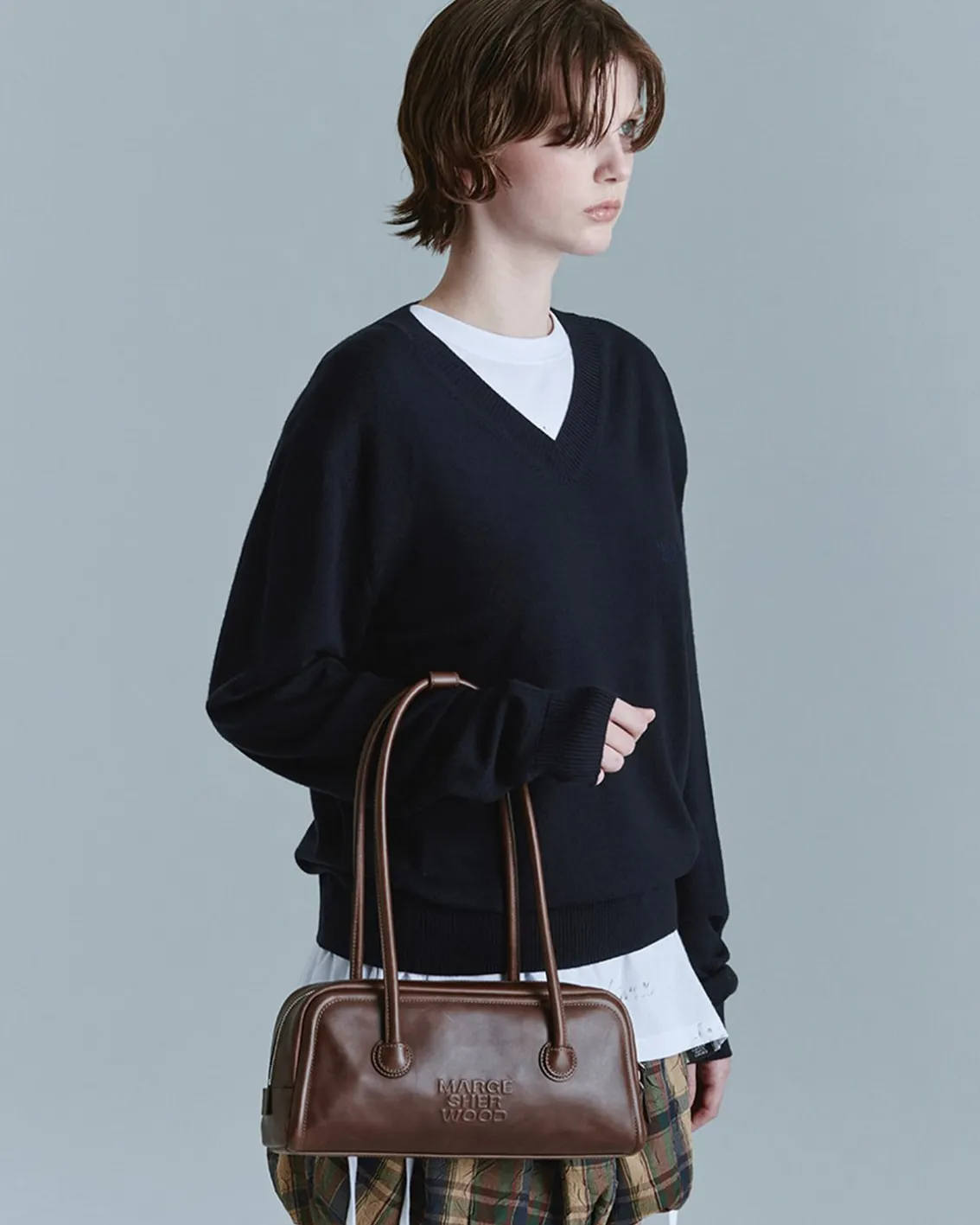 MARGESHERWOOD Soft Baguette Bag Washed Brown