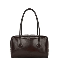 MARGESHERWOOD Soft Boston Bag Mocha Crinkle