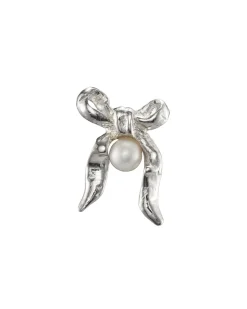 Maria Nilsdotter Bow Earring Freshwater Pearl Silver