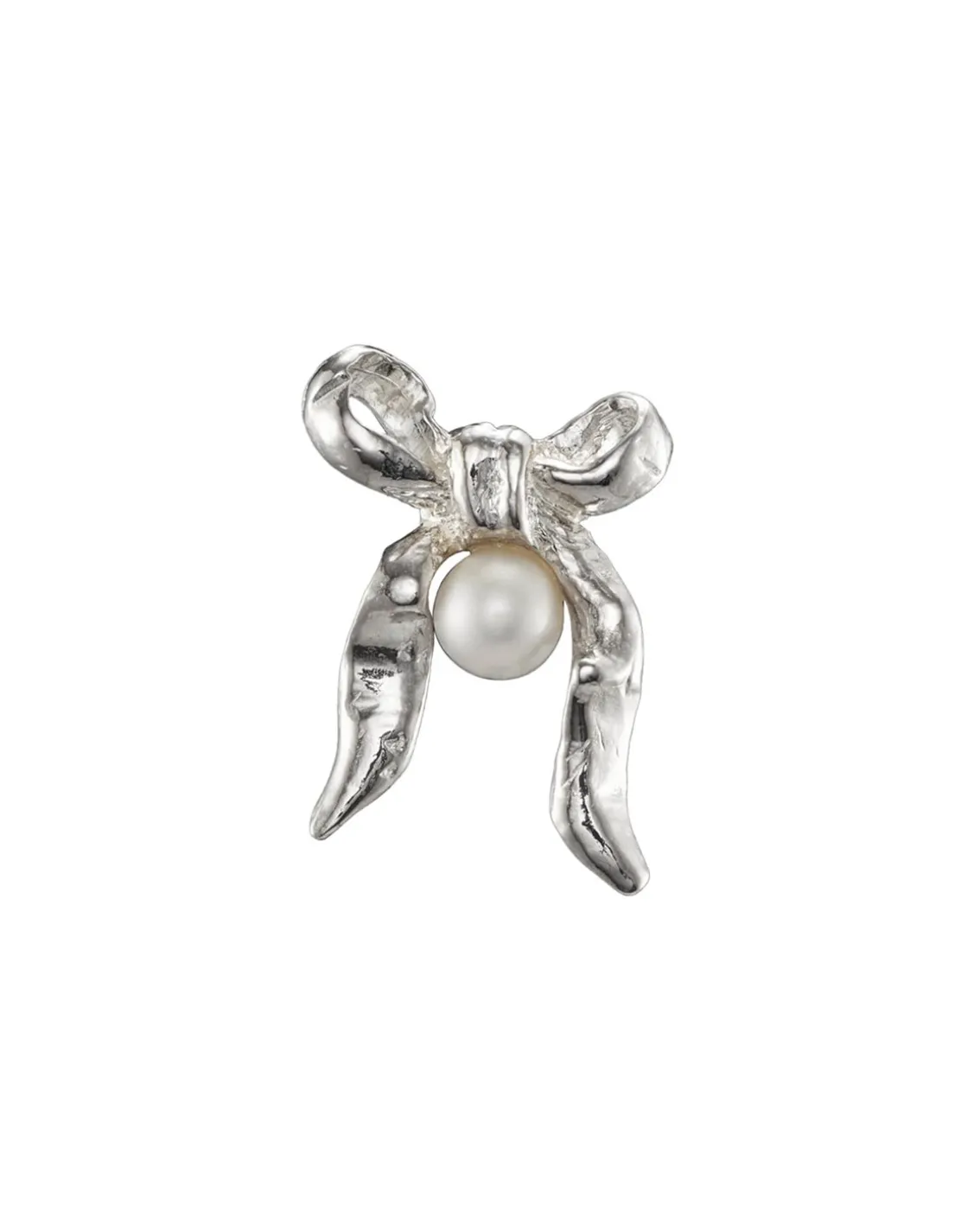 Maria Nilsdotter Bow Earring Freshwater Pearl Silver