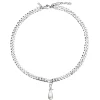 Maria Nilsdotter Chunky Chain Drop Pearl Necklace Silver
