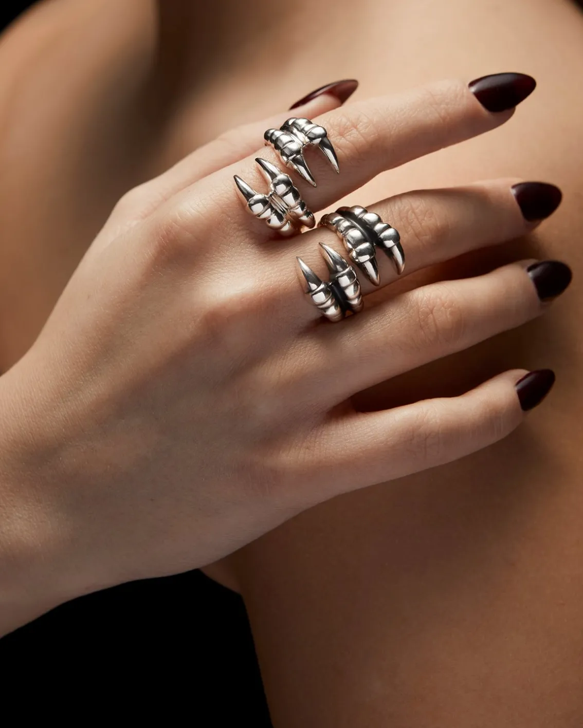 Maria Nilsdotter Claw Double Ring Silver