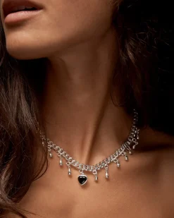 Maria Nilsdotter Drop Of Heart Necklace Silver