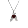 Maria Nilsdotter Fly Necklace Red Garnet Oxidized Silver