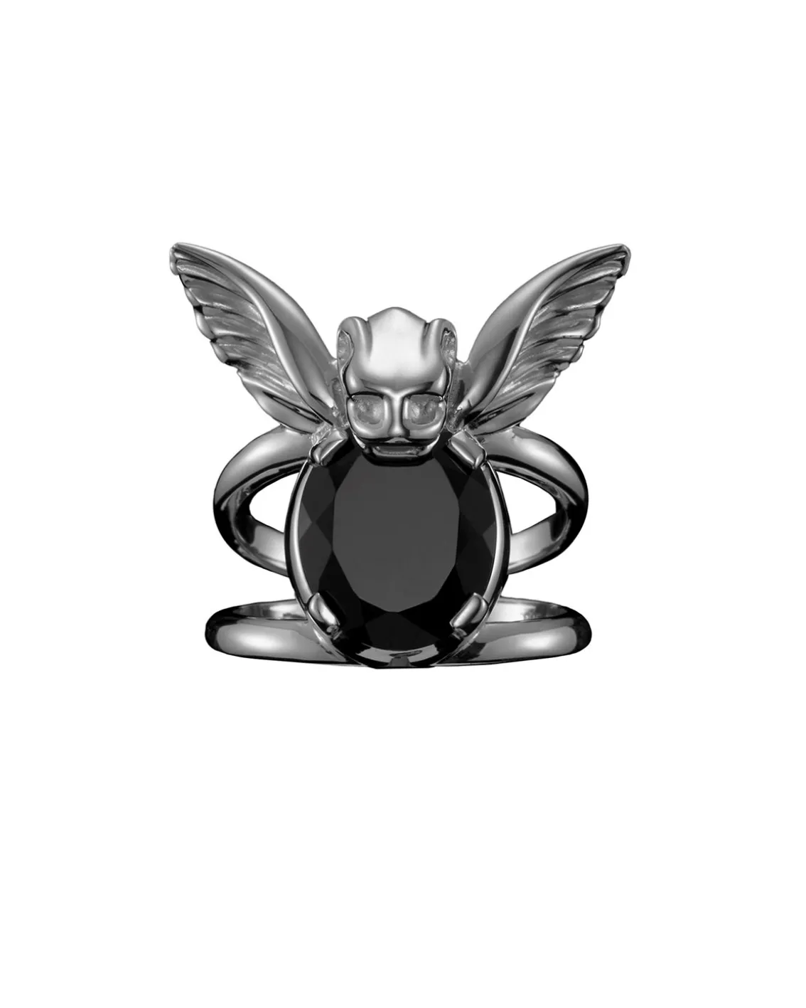 Maria Nilsdotter Gargoyle Ring Black Spinel Silver