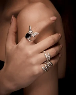 Maria Nilsdotter Gargoyle Ring Black Spinel Silver