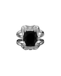 Maria Nilsdotter Jaw Stone Ring Black Spinel Silver