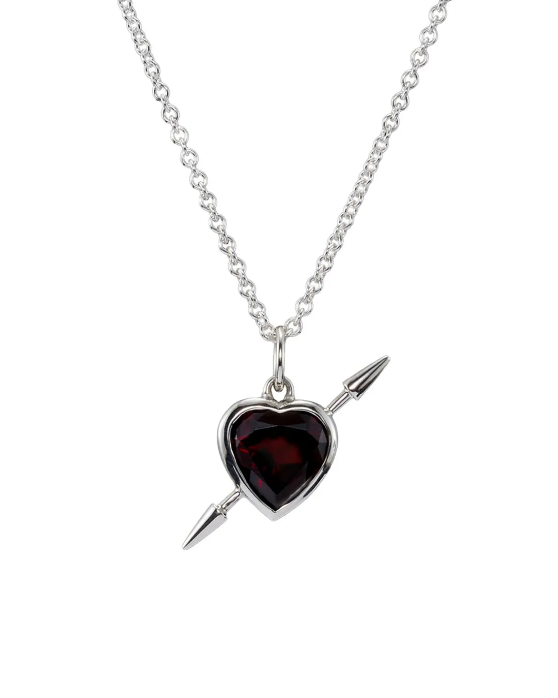 Maria Nilsdotter Rebel Love Necklace Red Garnet Silver