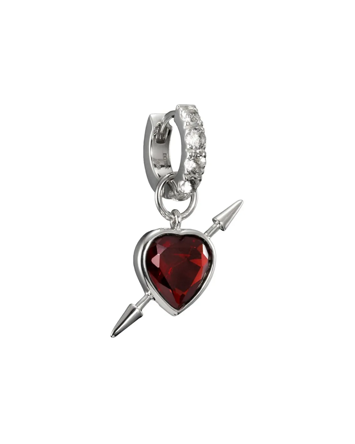 Maria Nilsdotter Rebel Love Earring Red Garnet Silver