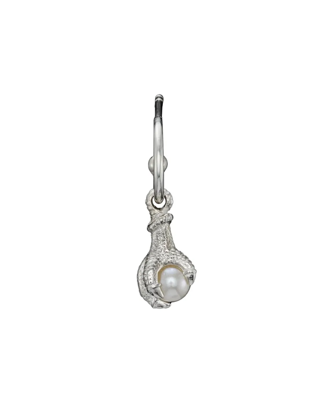 Maria Nilsdotter Tiny Claw Pearl Earring Silver