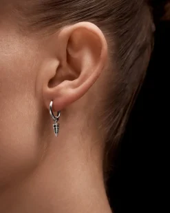 Maria Nilsdotter Tiny Poison Arrow Pavé Earring Silver