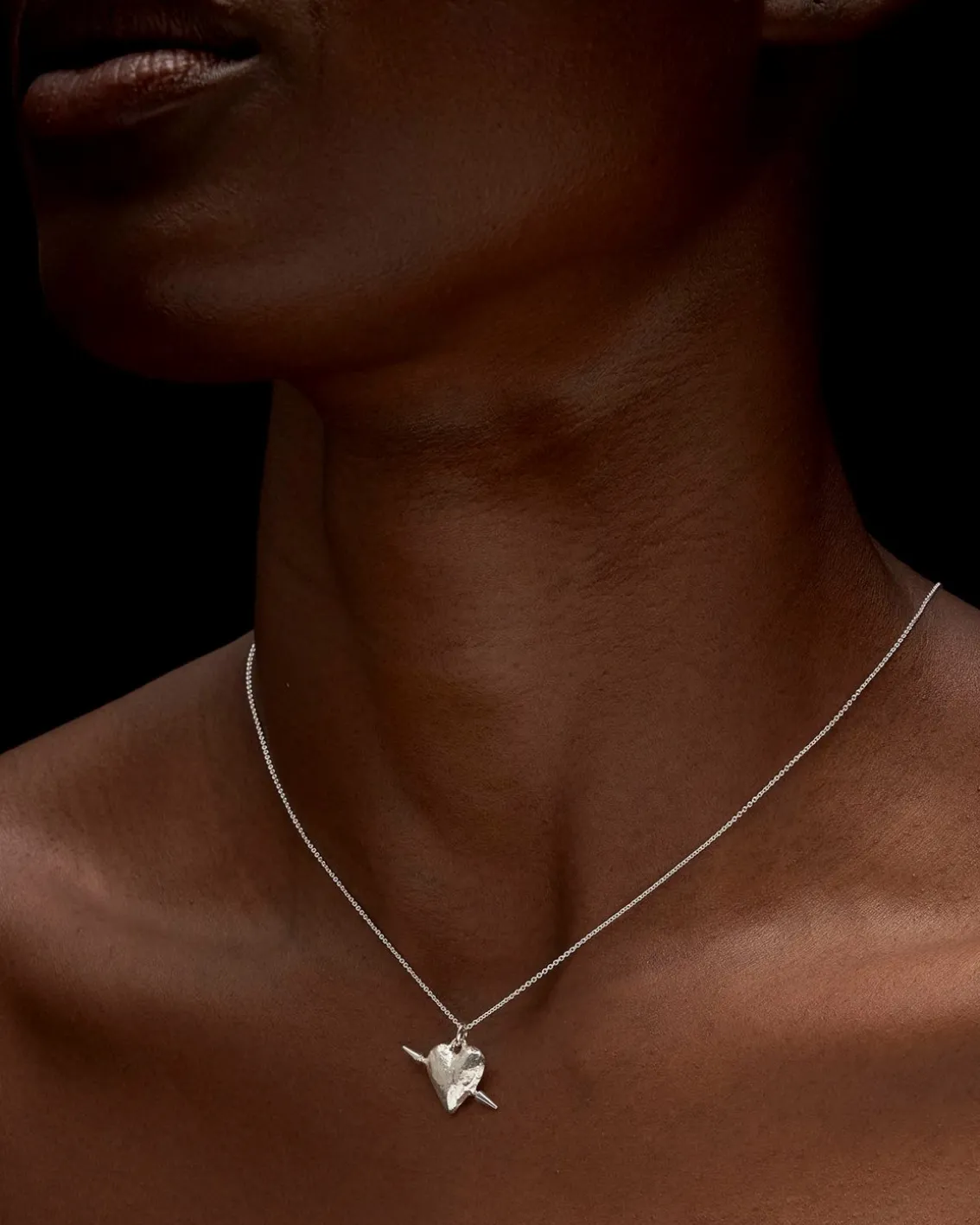 Maria Nilsdotter Tuvstarrs Heart Necklace Silver