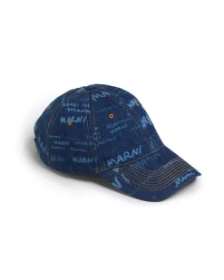 Marni Denim Cap Iris Blue