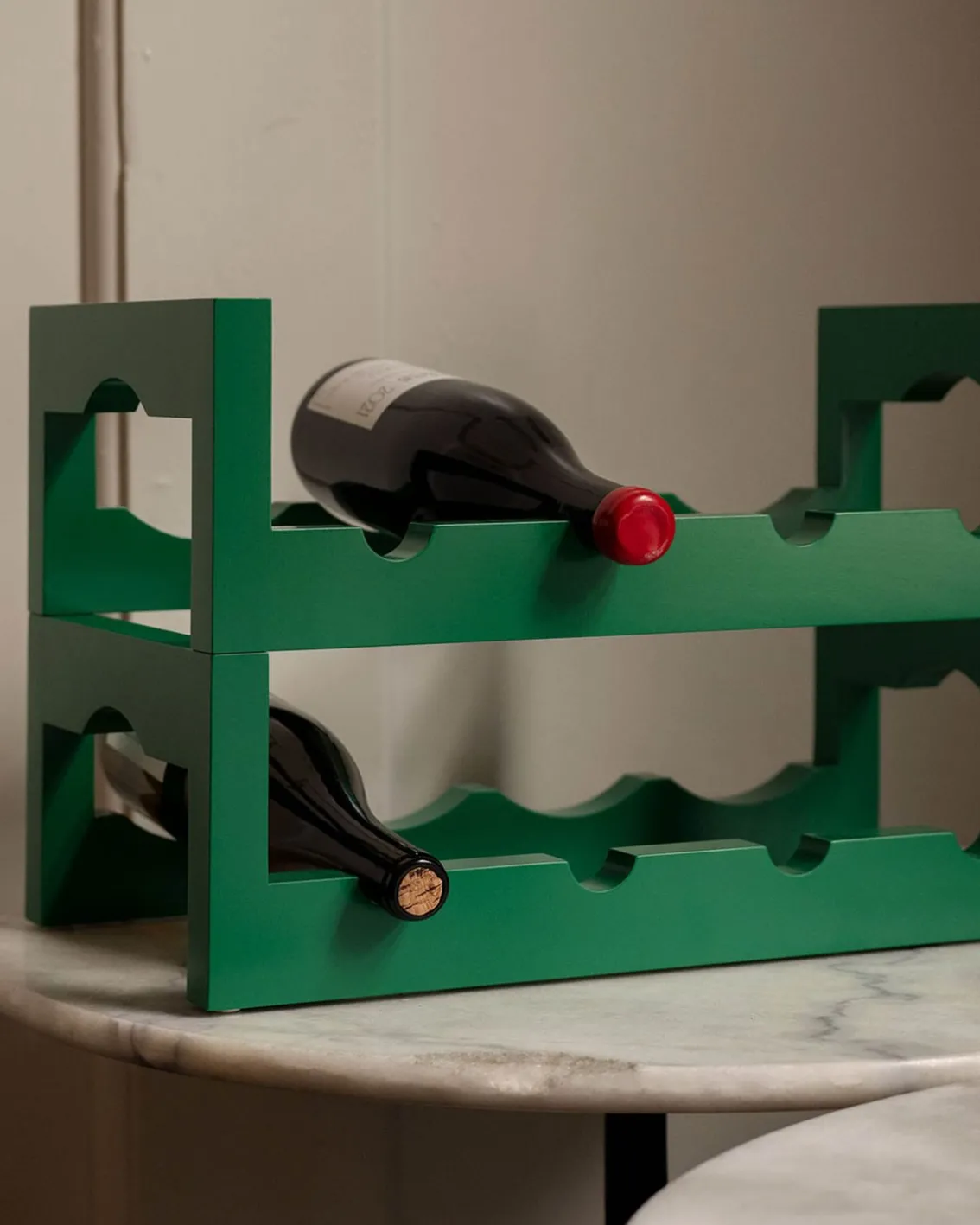 Massproductions Silo Stackable Wine Rack Pea Green