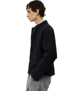 Mfpen Leisure Woven Zip Up Black