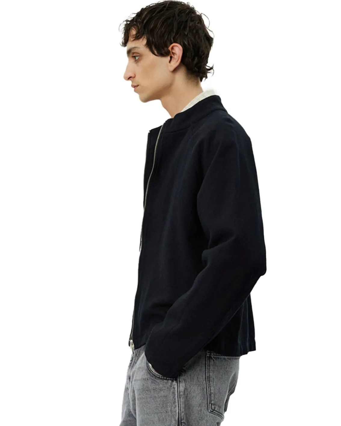 Mfpen Leisure Woven Zip Up Black