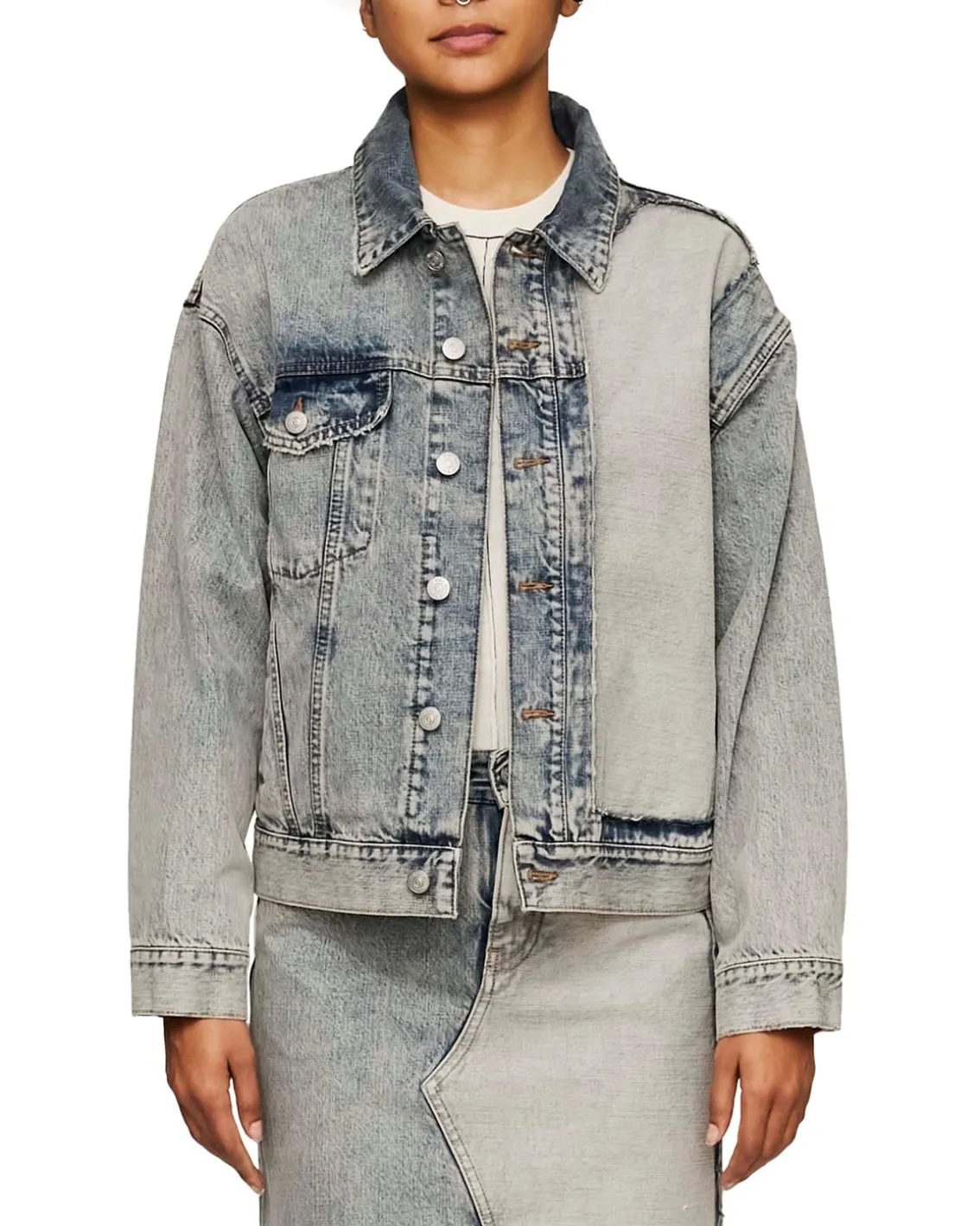 MM6 Maison Margiela Washed Denim Jacket Light Blue