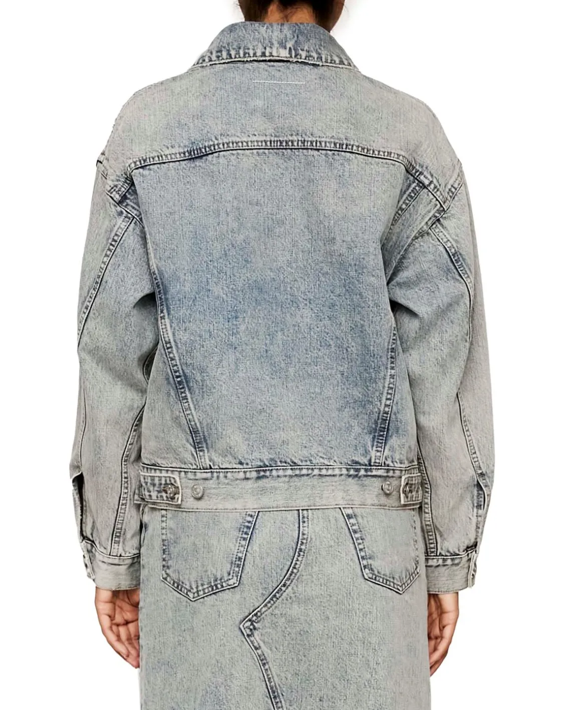 MM6 Maison Margiela Washed Denim Jacket Light Blue