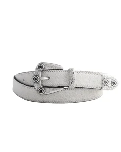 MOLEBO Decorated Western Belt White