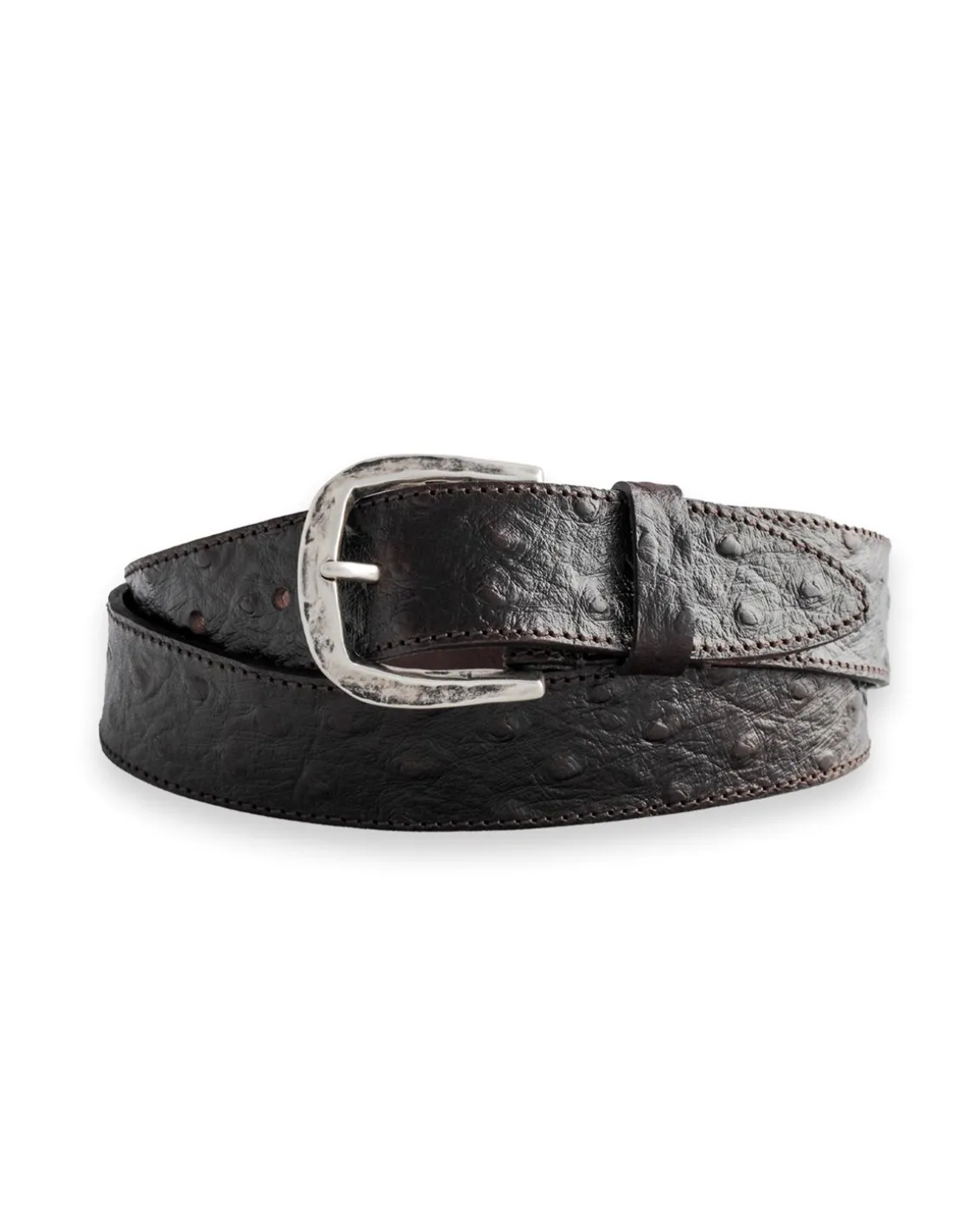 MOLEBO Ostrich Belt Brown