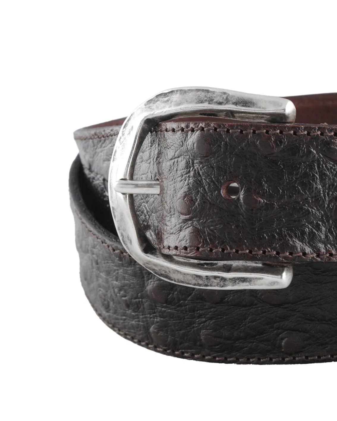 MOLEBO Ostrich Belt Brown