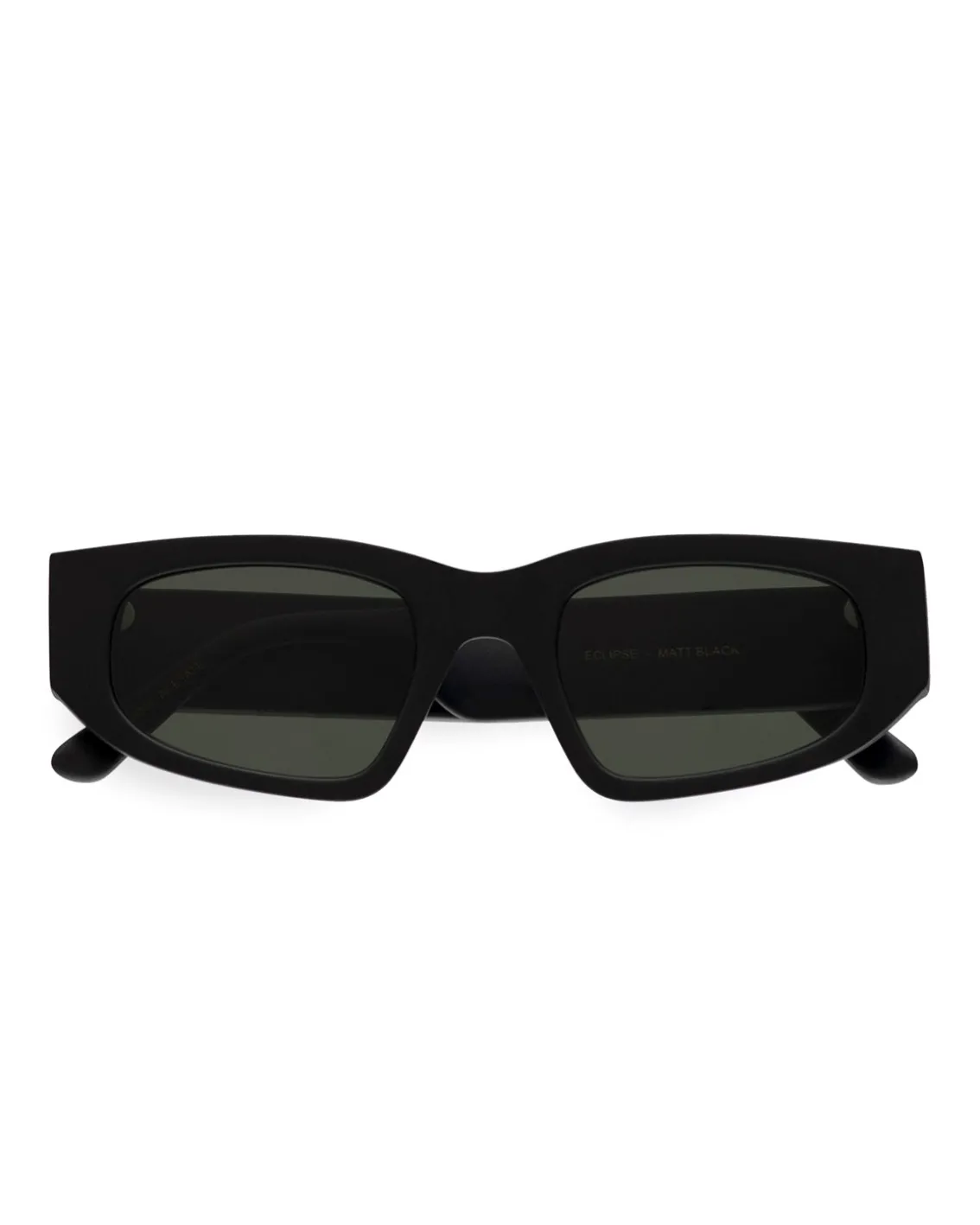 Monokel Eyewear Eclipse Matte Black Green Solid Lens