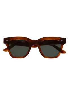 Monokel Eyewear Ellis Amber Green Solid Lens