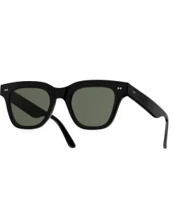 Monokel Eyewear Ellis Black Green Solid Lens