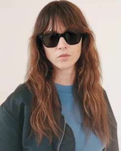 Monokel Eyewear Ellis Black Green Solid Lens