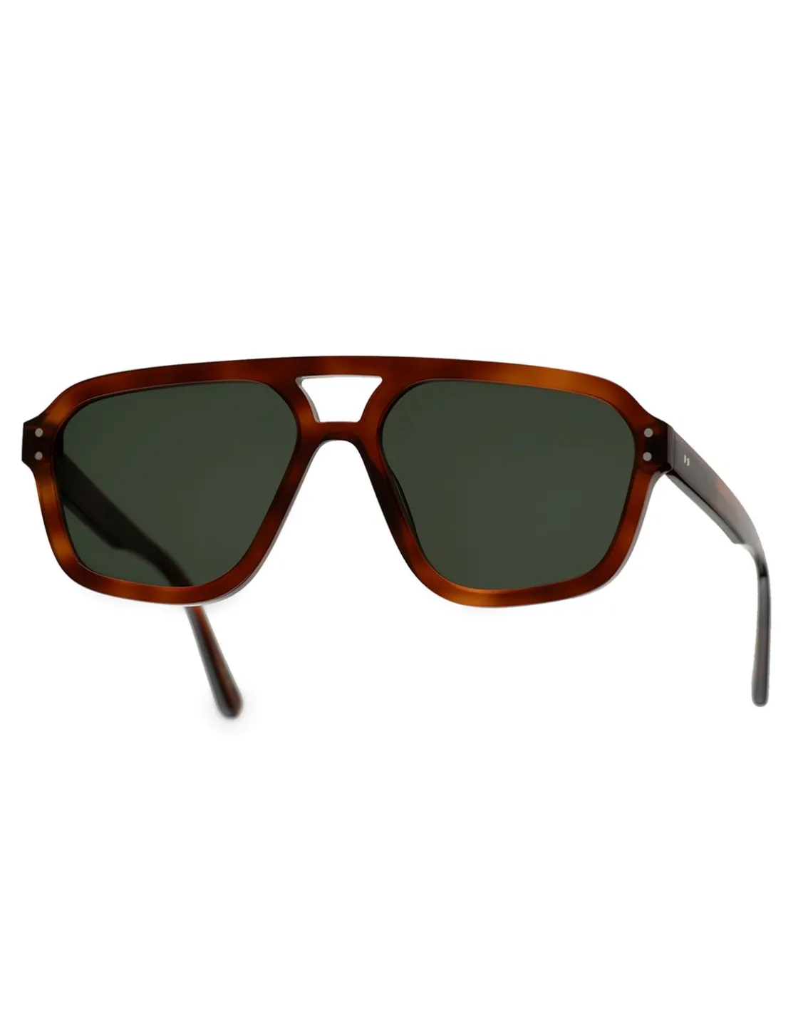 Monokel Eyewear Jet Amber Green Solid Lens
