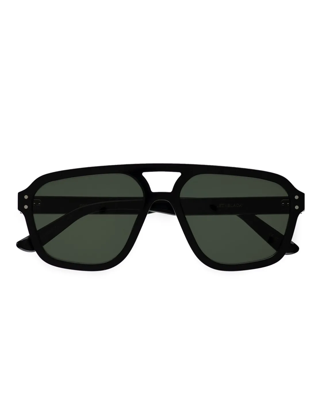 Monokel Eyewear Jet Black Green Solid Lens
