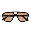 Monokel Eyewear Jet Black Orange Solid Lens