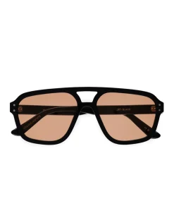 Monokel Eyewear Jet Black Orange Solid Lens