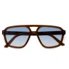 Monokel Eyewear Jet Chocolate Blue Gradient Lens