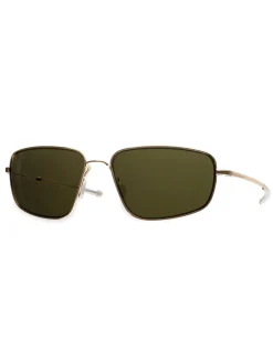 Monokel Eyewear Marathon Gold Green Solid Lens