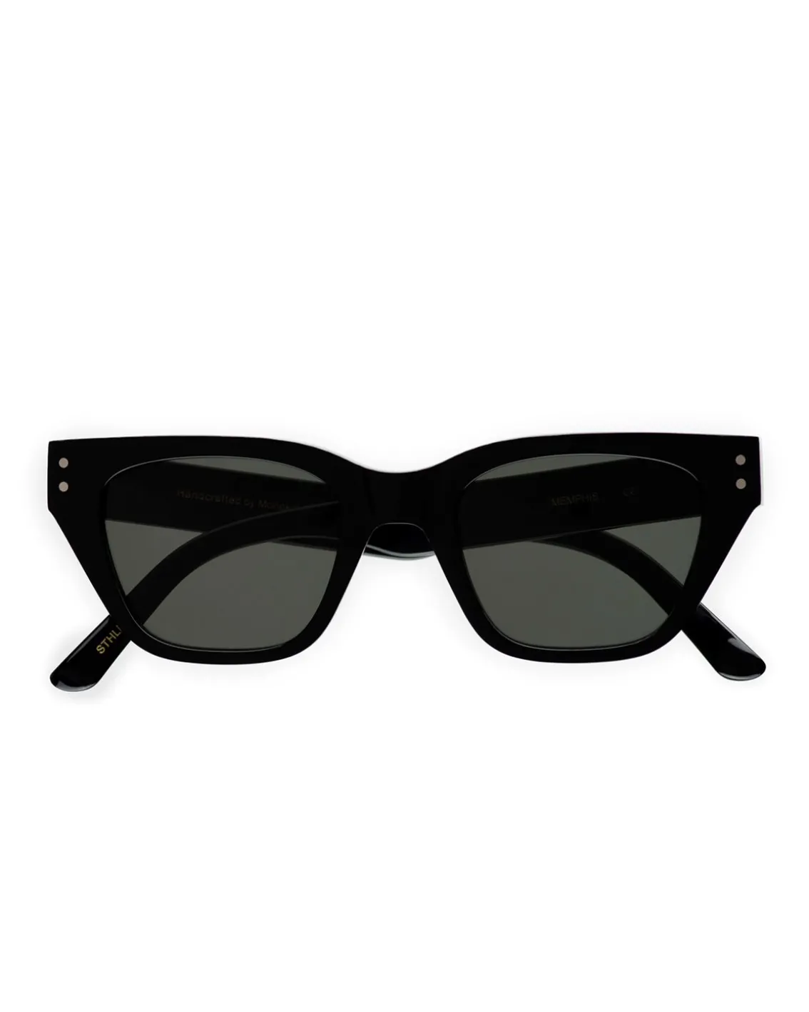 Monokel Eyewear Memphis Black Green Solid Lens