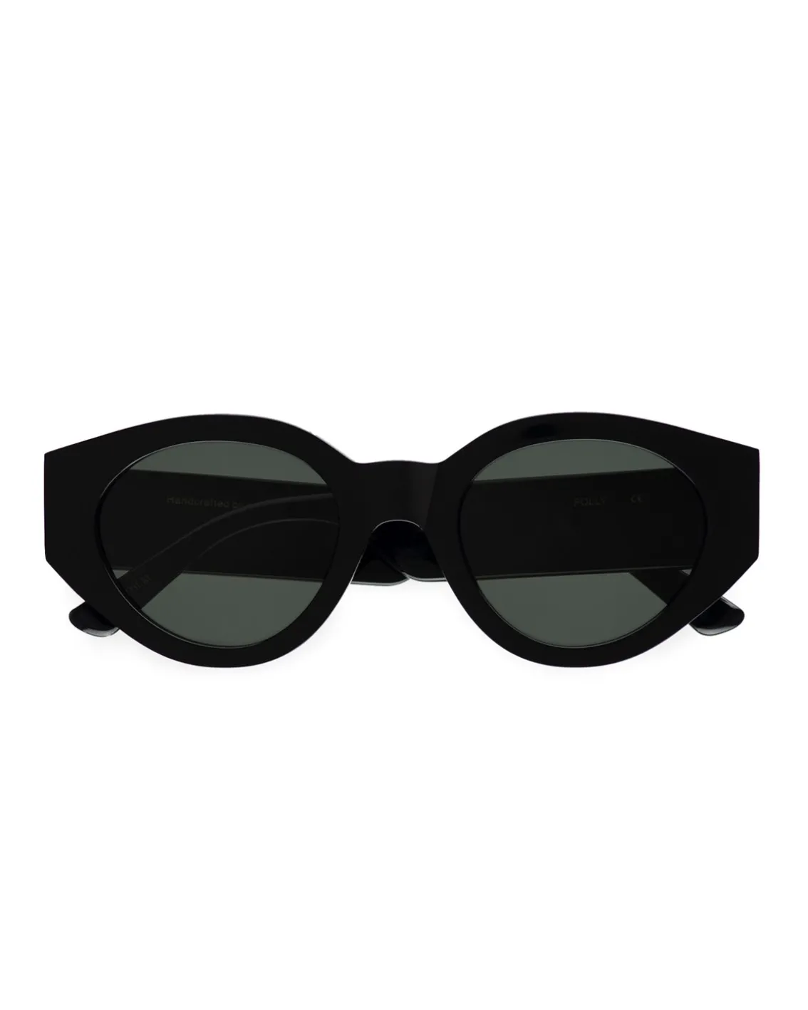 Monokel Eyewear Polly Black Green Solid Lens