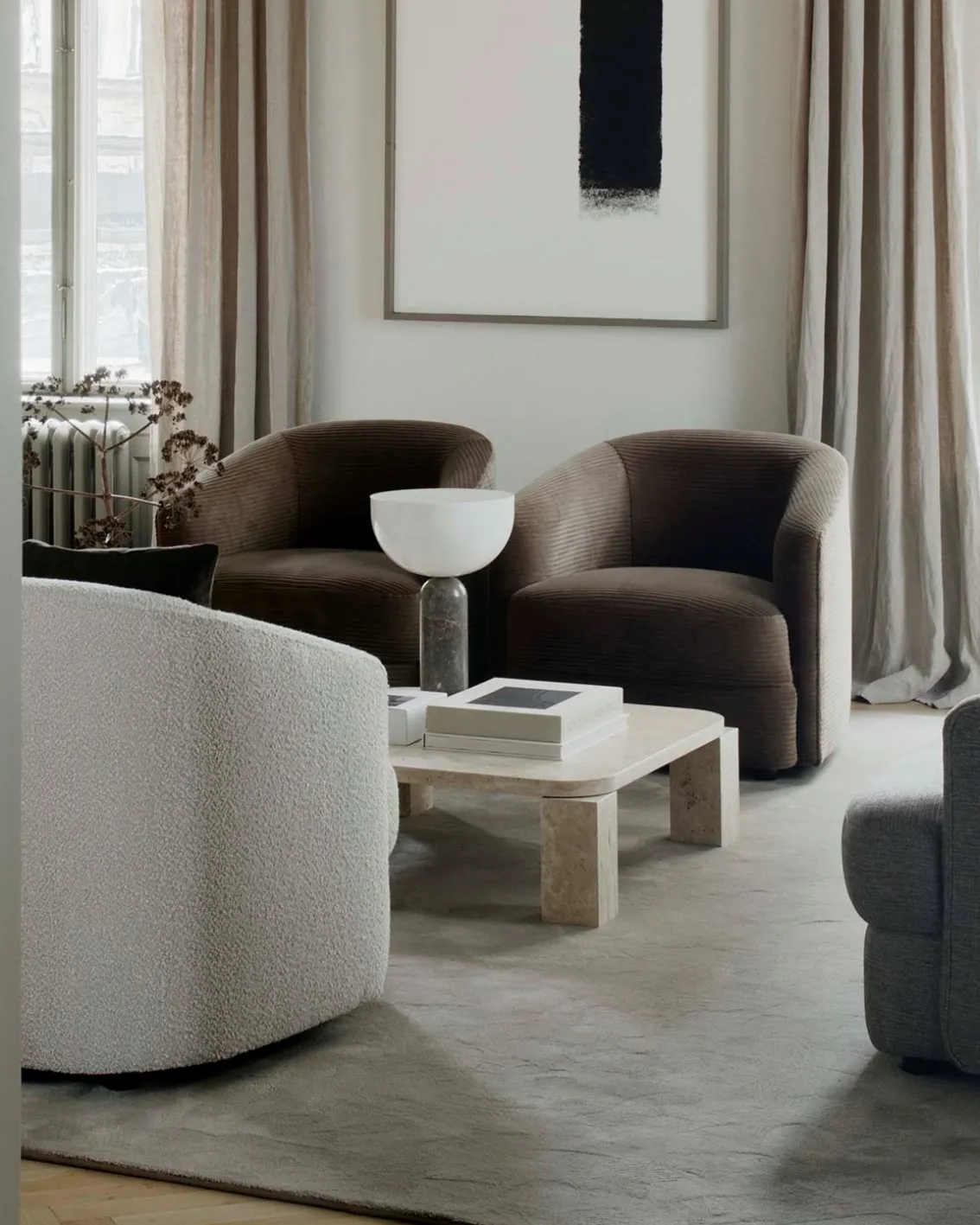 New Works Atlas Coffee Table Travertine