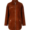 ONE and OTHER Amber Suede Leather Jacket Cognac Brown