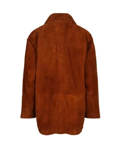 ONE and OTHER Amber Suede Leather Jacket Cognac Brown