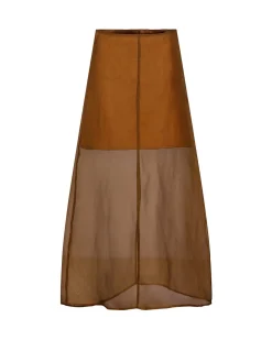 ONE and OTHER Marthe Silk Skirt Olive Green