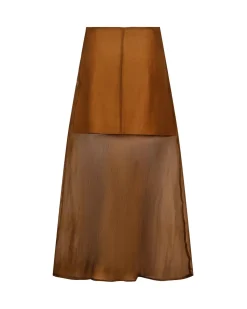 ONE and OTHER Marthe Silk Skirt Olive Green