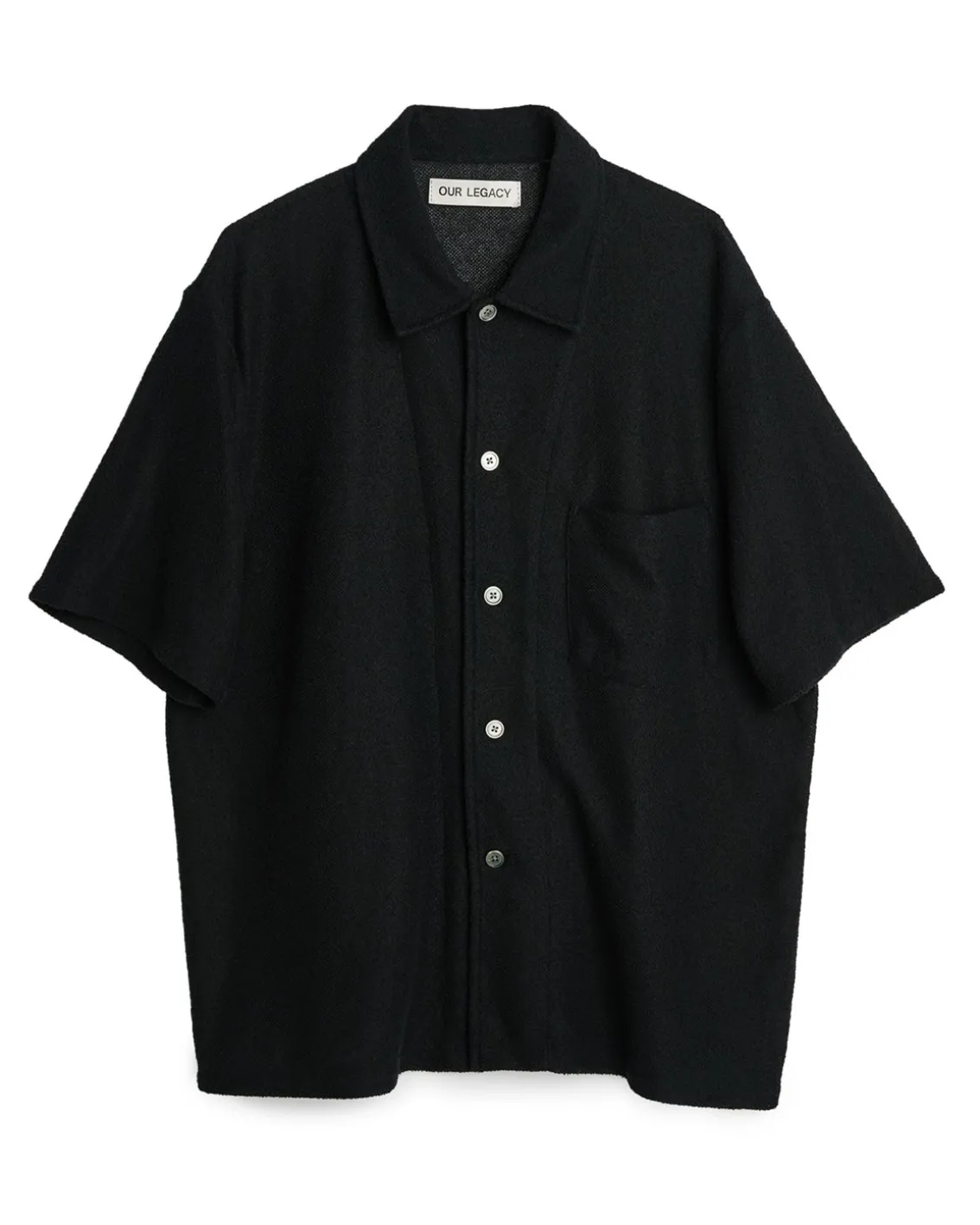 Our Legacy Box Shirt Shortsleeve Black Boucle