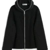 Our Legacy Full Zip Hood Black Hairy Wool