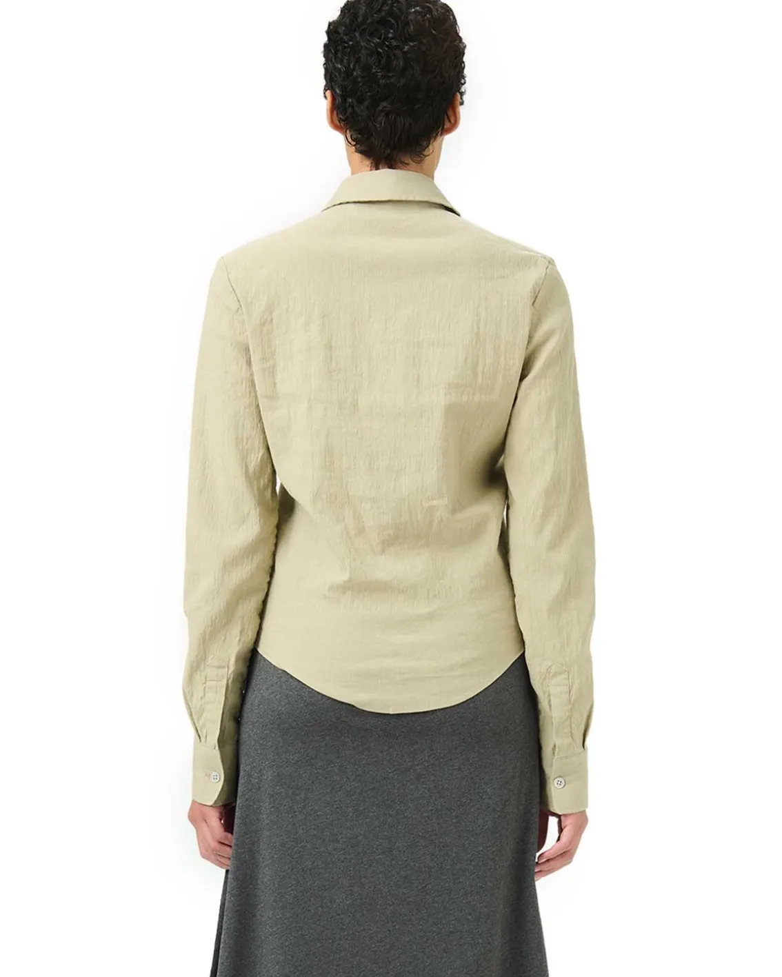 Our Legacy Slim Zip Shirt Dry Grass Rugged Lincot