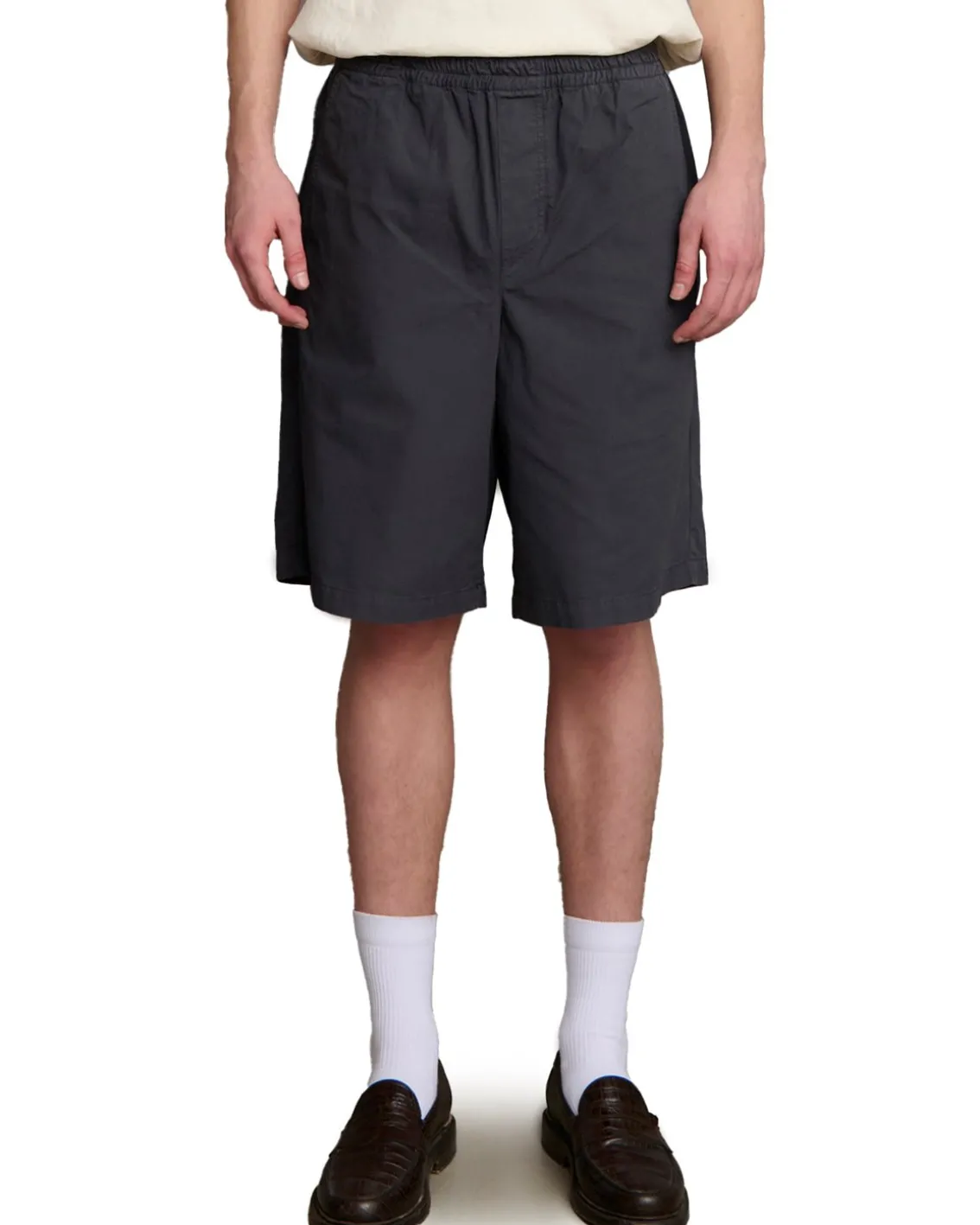 Palmes Cotton Ripstop Shorts Charcoal